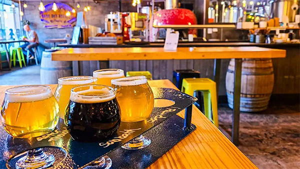 Flight of beers at Dark Sky Brewing Flagstaff